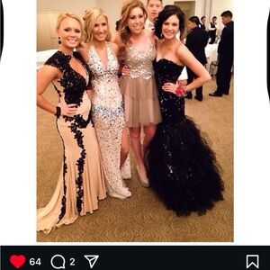 Elegant Black and Silver Evening Gown